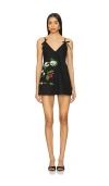 Vivetta Mini Dress With Bows And Embroidery In Black