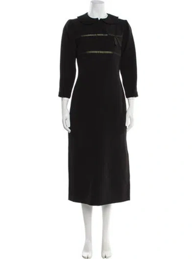 Pre-owned Vivetta Mock Neck Long Dress In Black