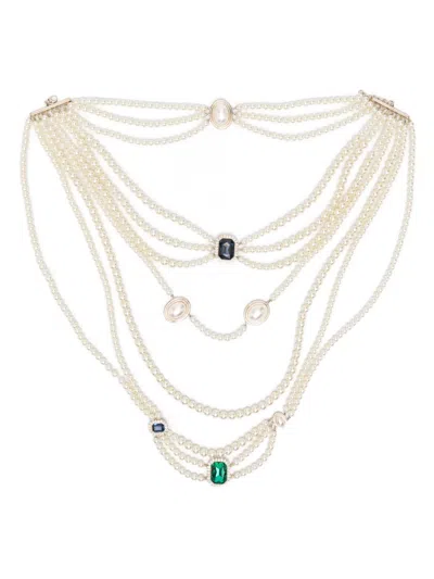 Vivetta Multi-chain Maxi Necklace In Beige