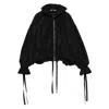 Vivetta Ruffled Zip-front Jacket In Black