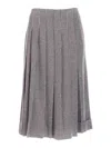 Vivetta Herringbone Crop Pants In Black And White In Gris