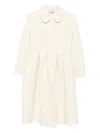 Vivetta Peter Pan Collar-pleated Coat In Neutral