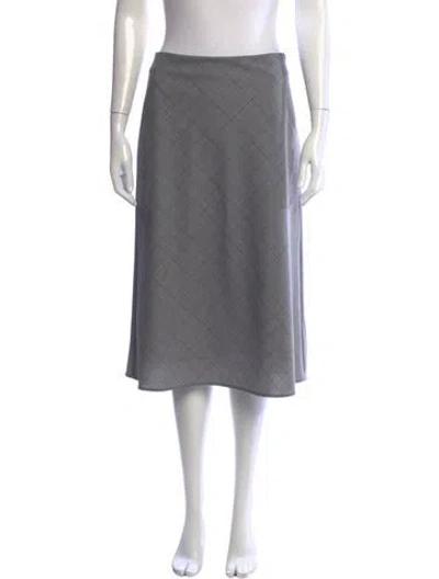Pre-owned Vivetta Plaid Print Midi Length Skirt In Grey