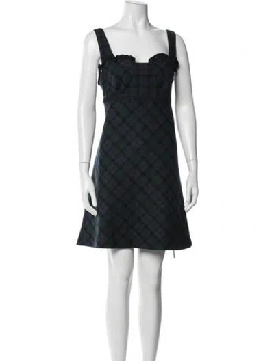 Pre-owned Vivetta Plaid Print Mini Dress In Blue