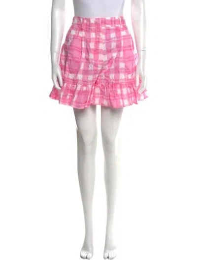 Pre-owned Vivetta Plaid Print Mini Shorts In Pink