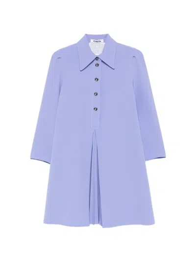 Vivetta Pleated A-line Mini Dress In Purple