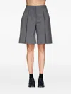 Vivetta Pleated Bermuda Shorts In Gray