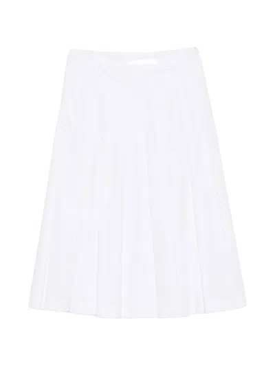 Vivetta Pleated Midi A-line Skirt In White