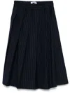 Vivetta Pleated Midi Skirt In Blue