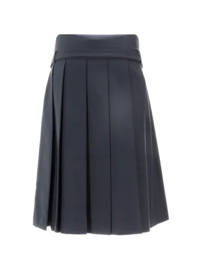 Vivetta Pleated Midi Skirt In Gray