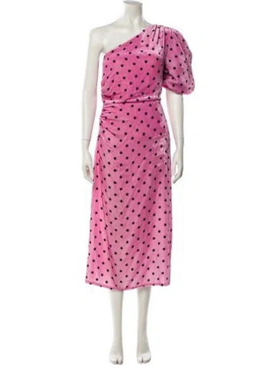 Pre-owned Vivetta Polka Dot Print Long Dress In Pink