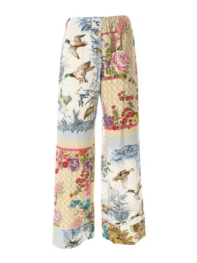 Vivetta Printed Cady Trousers In Multi