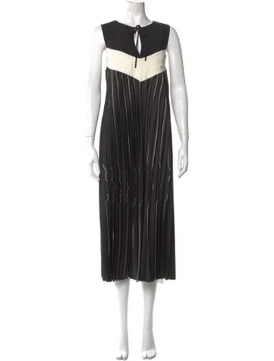 Pre-owned Vivetta Printed Midi Length Dress W/ Tags In Black