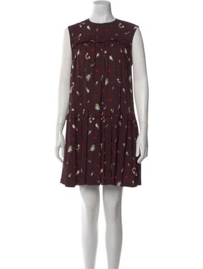 Pre-owned Vivetta Printed Mini Dress In Black