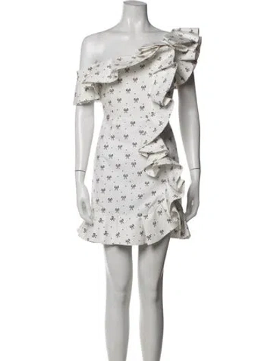 Pre-owned Vivetta Printed Mini Dress In White