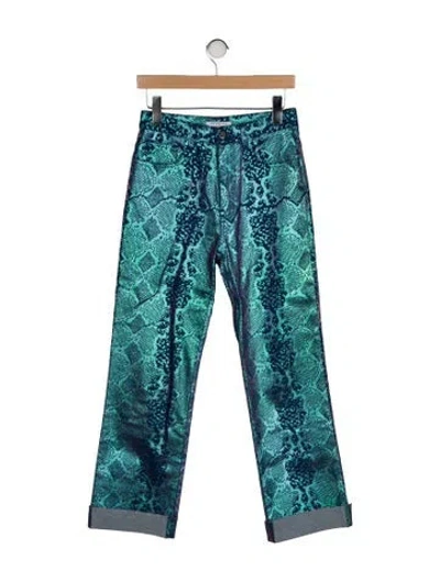 Pre-owned Vivetta Printed Straight Leg Pants In Purple