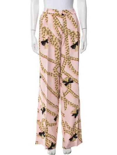 Pre-owned Vivetta Printed Wide Leg Pants In Pink
