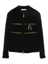 Vivetta Ribbon-detail Zip-up Jacket In Black