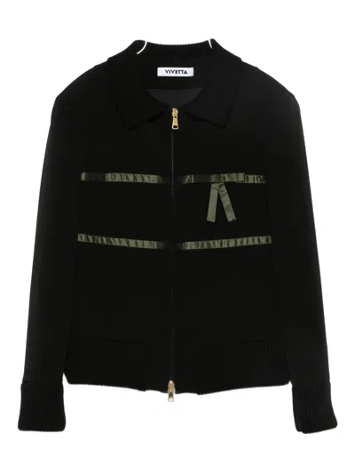 VIVETTA RIBBON-DETAIL ZIP-UP JACKET