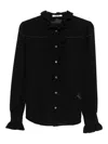 Vivetta Ruffled High-neck Blouse In Black