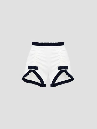 Vivetta Ruffled Shorts In White Coconut Milk