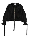 Vivetta Ruffled Zip-front Jacket In Black