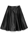 Vivetta Ruota Duchess Flared Satin Skirt In Black