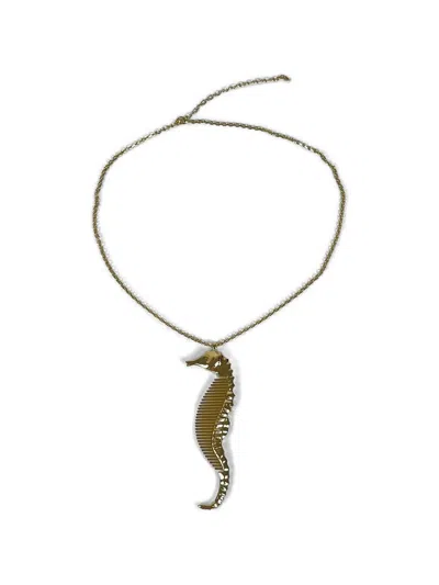 Vivetta Seahorse-pendant Cable-link Necklace In Gold