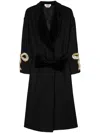 Vivetta Shawl-lapels Crystal-embellished Coat In Black