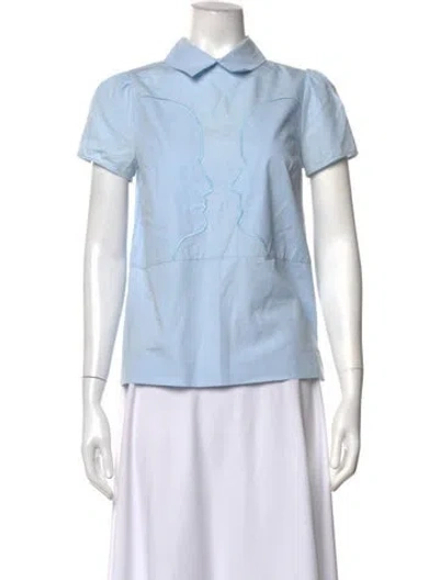 Pre-owned Vivetta Short Sleeve Blouse In Blue