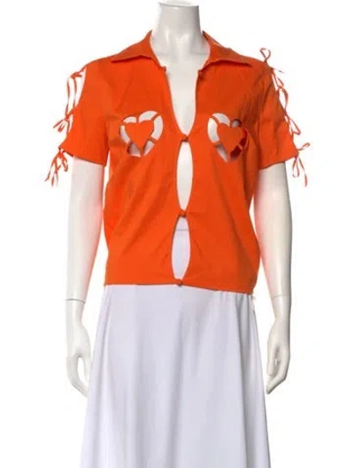 Pre-owned Vivetta Short Sleeve Blouse In Orange