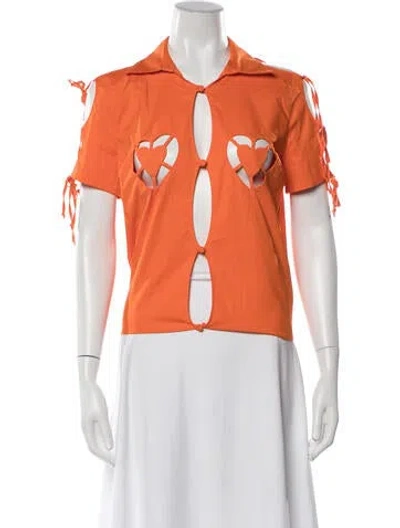Pre-owned Vivetta Short Sleeve Blouse W/ Tags In Orange