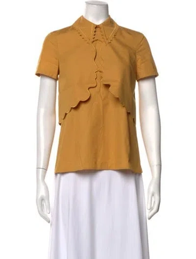 Pre-owned Vivetta Short Sleeve Blouse In Yellow
