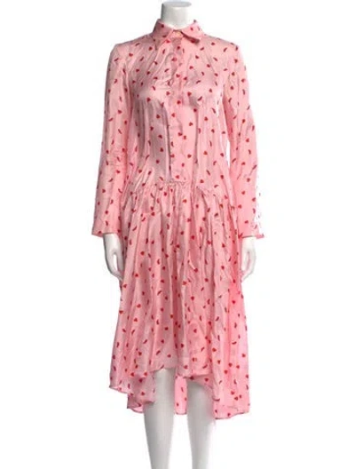 Pre-owned Vivetta Silk Midi Length Dress In Pink