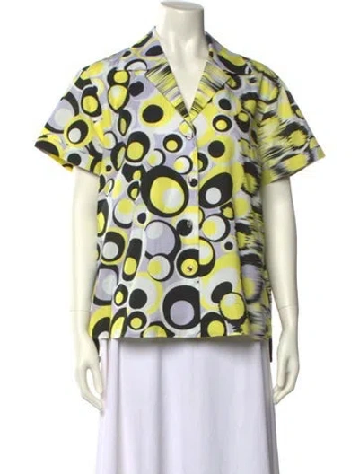 Pre-owned Vivetta Silk Printed Button-up Top In Multi