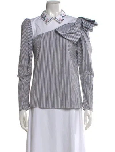 Pre-owned Vivetta Striped Long Sleeve Blouse In Multi