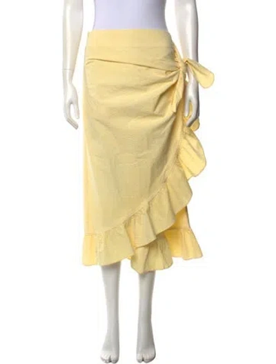 Pre-owned Vivetta Striped Midi Length Skirt In Yellow