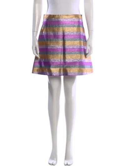 Pre-owned Vivetta Striped Mini Skirt In Purple