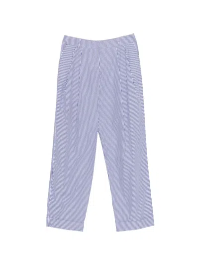 Vivetta Striped Pleated Trousers In Blue