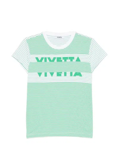Vivetta Striped T-shirt In Green