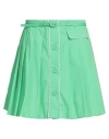 Shop Vivetta Sustainable Woman Mini Skirt Green Size 8 Cotton, Elastane