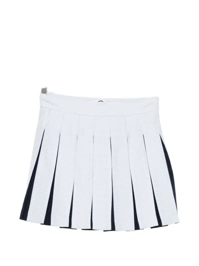 Vivetta Textured Pleated Mini Skirt In White