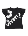 Vivetta Toddler Girl T-shirt Black Size 6 Cotton, Elastane In Black