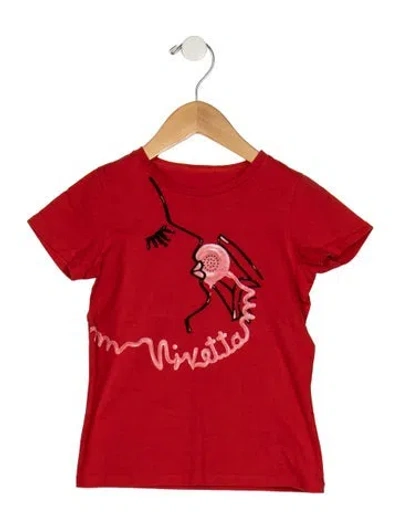Pre-owned Vivetta Babies' Toddler Girls' Patterned T-shirt In Red