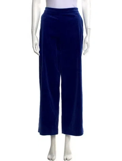 Pre-owned Vivetta Velvet Wide Leg Pants In Blue