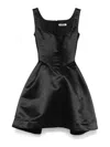 Vivetta Duchess Satin Mini Dress In Black