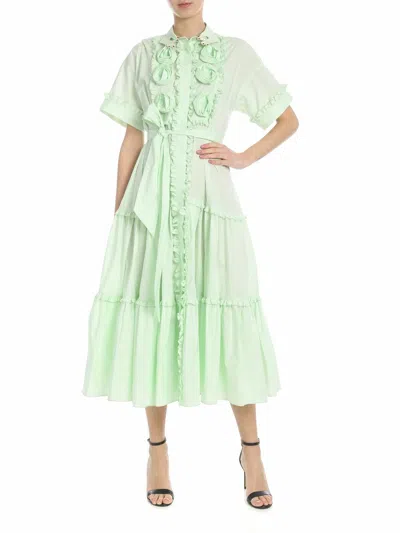 Vivetta Gragnano Long Dress In Aquamarine Color In Verde