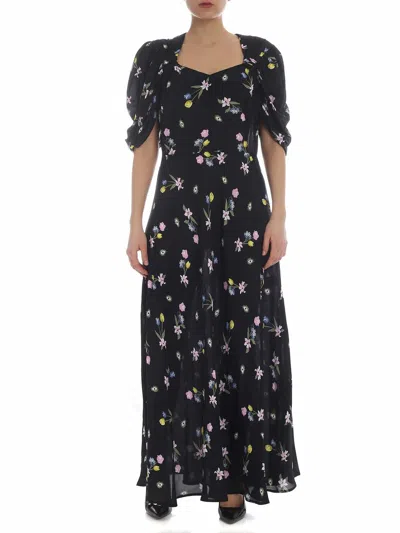 Vivetta Ischia Flower Dress In Black In Negro