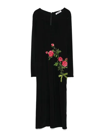 VIVETTA FLORAL-EMBROIDERED MIDI DRESS