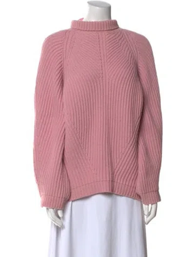 Pre-owned Vivetta Virgin Wool Mock Neck Sweater In Pink